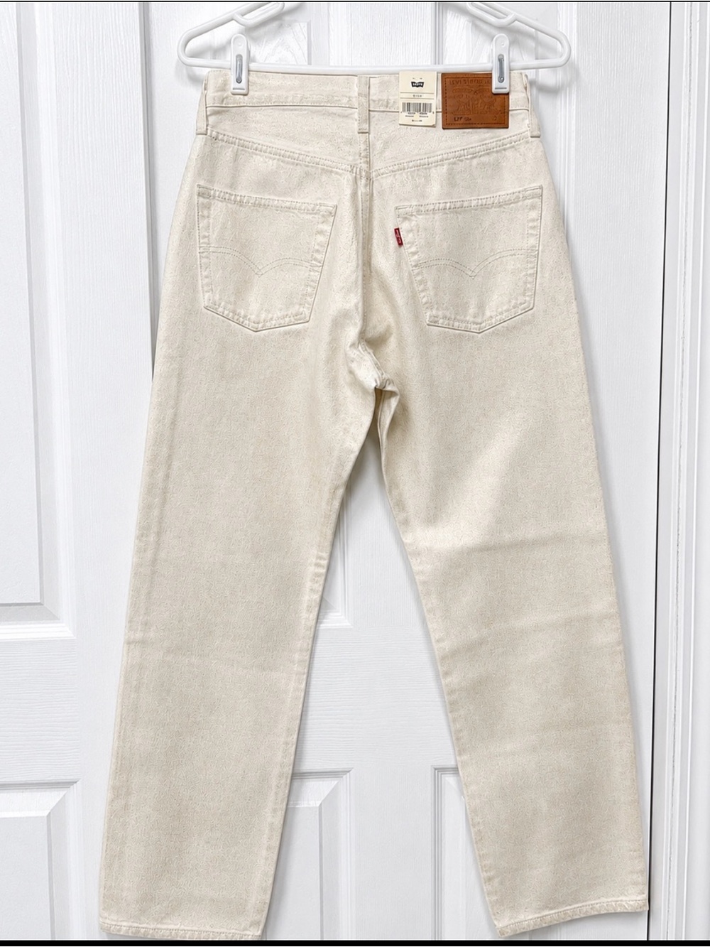 Levi’s Premium 501 ’90s Metallic Foil Straight Jeans White Gold NWT 26x30 - Picture 2 of 10